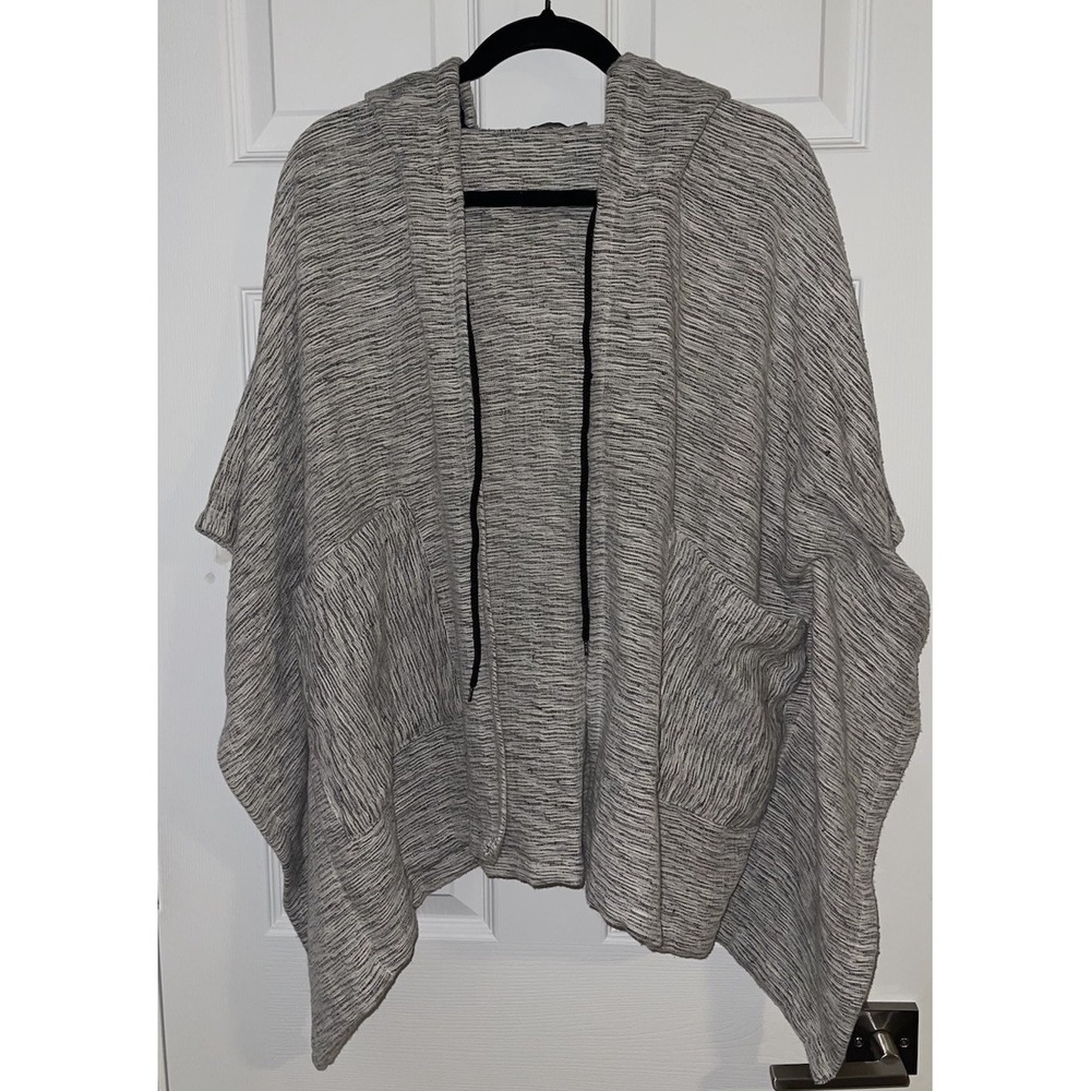 Earthbound Trading Co Poncho Jacket Hood Woven Boho Hippie Festival Medium/large